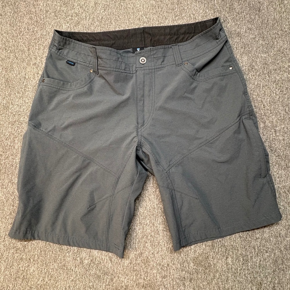 Kuhl Renegade Shorts Mens 38 Gray Hiking Cargo Outdoor Duralux Stretch 10 Inseam